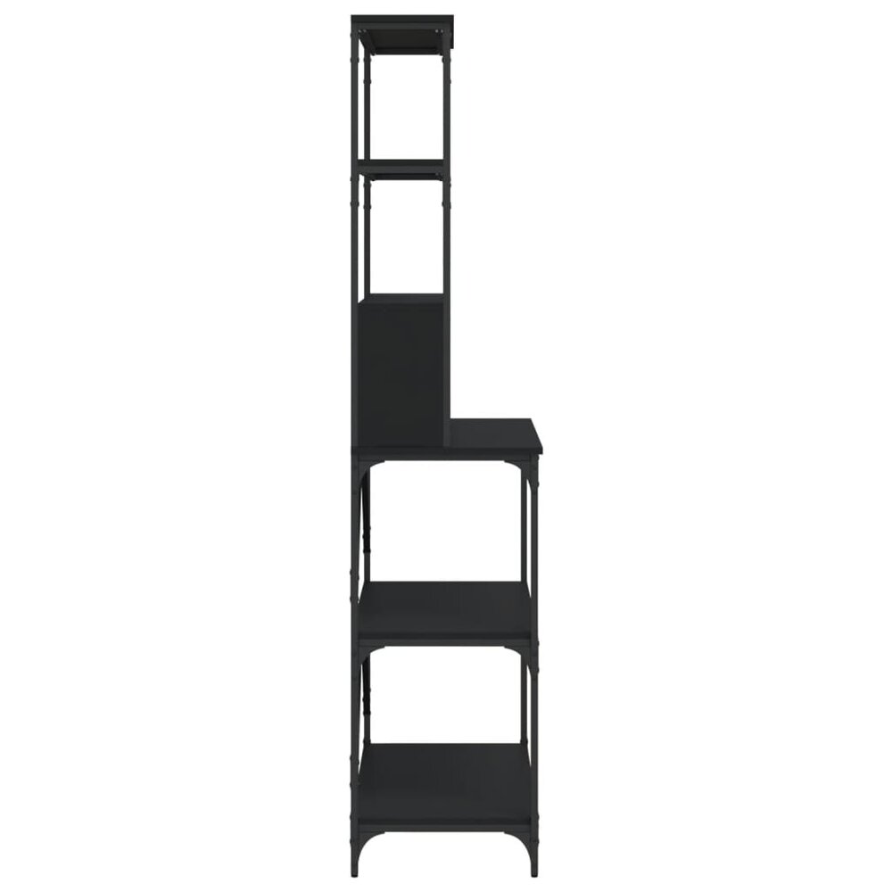 Bakkersrek 6-laags 90x40x180 cm bewerkt hout zwart
