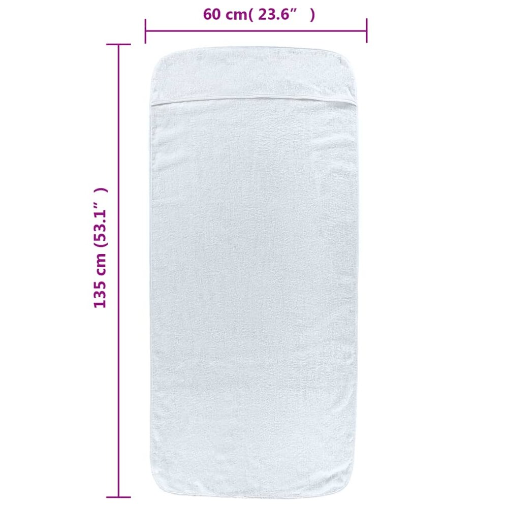 Strandhanddoeken 6 st 400 g/m&sup2; 60x135 cm stof wit