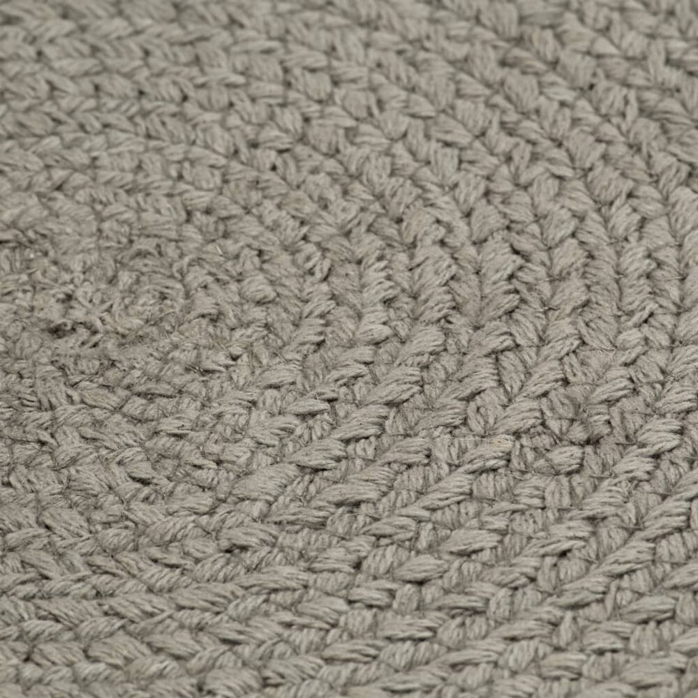 Placemats 4 st rond 38 cm katoen effen grijs