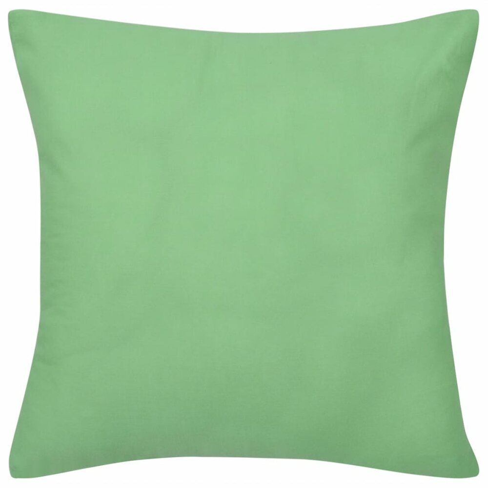 Kussenhoezen katoen 40 x 40 cm appeltjesgroen 4 stuks