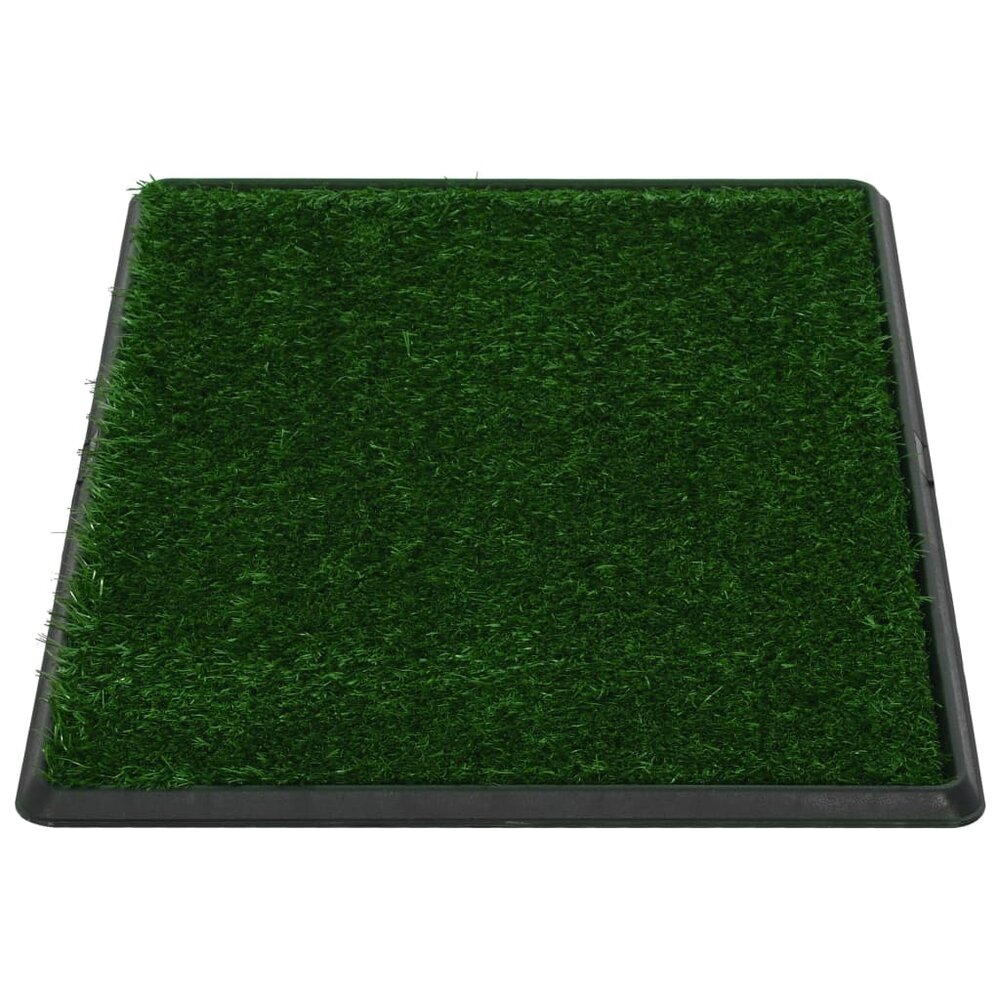 Huisdierentoilet met bak en kunstgras 76x51x3 cm groen