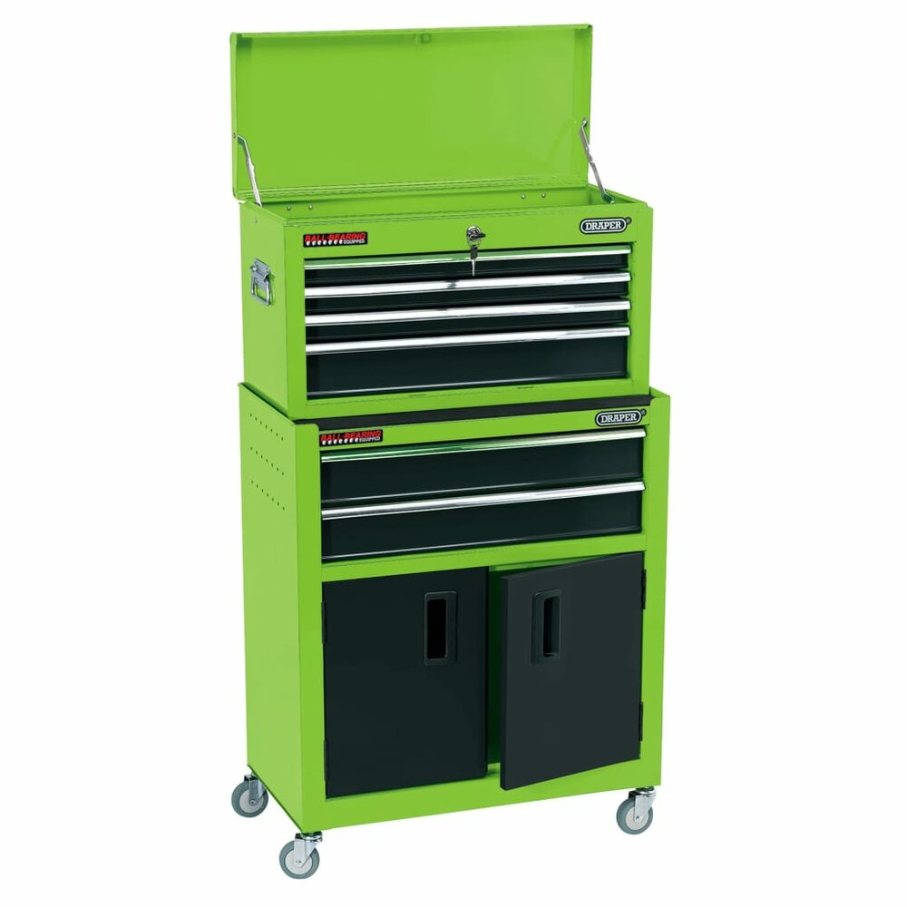 Rolkast met gereedschapskist 61,6x33x99,8 cm groen