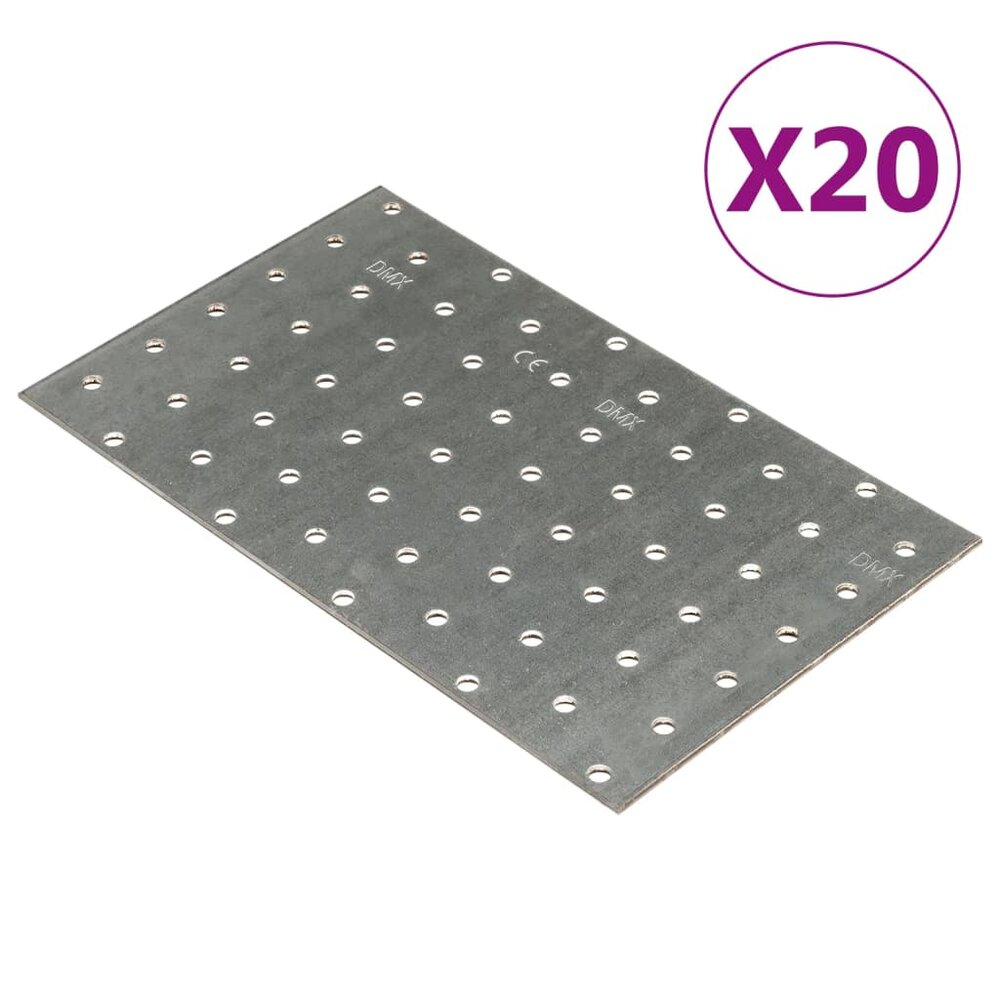 Platen geperforeerd 20 st 2 mm 200x120 mm gegalvaniseerd staal