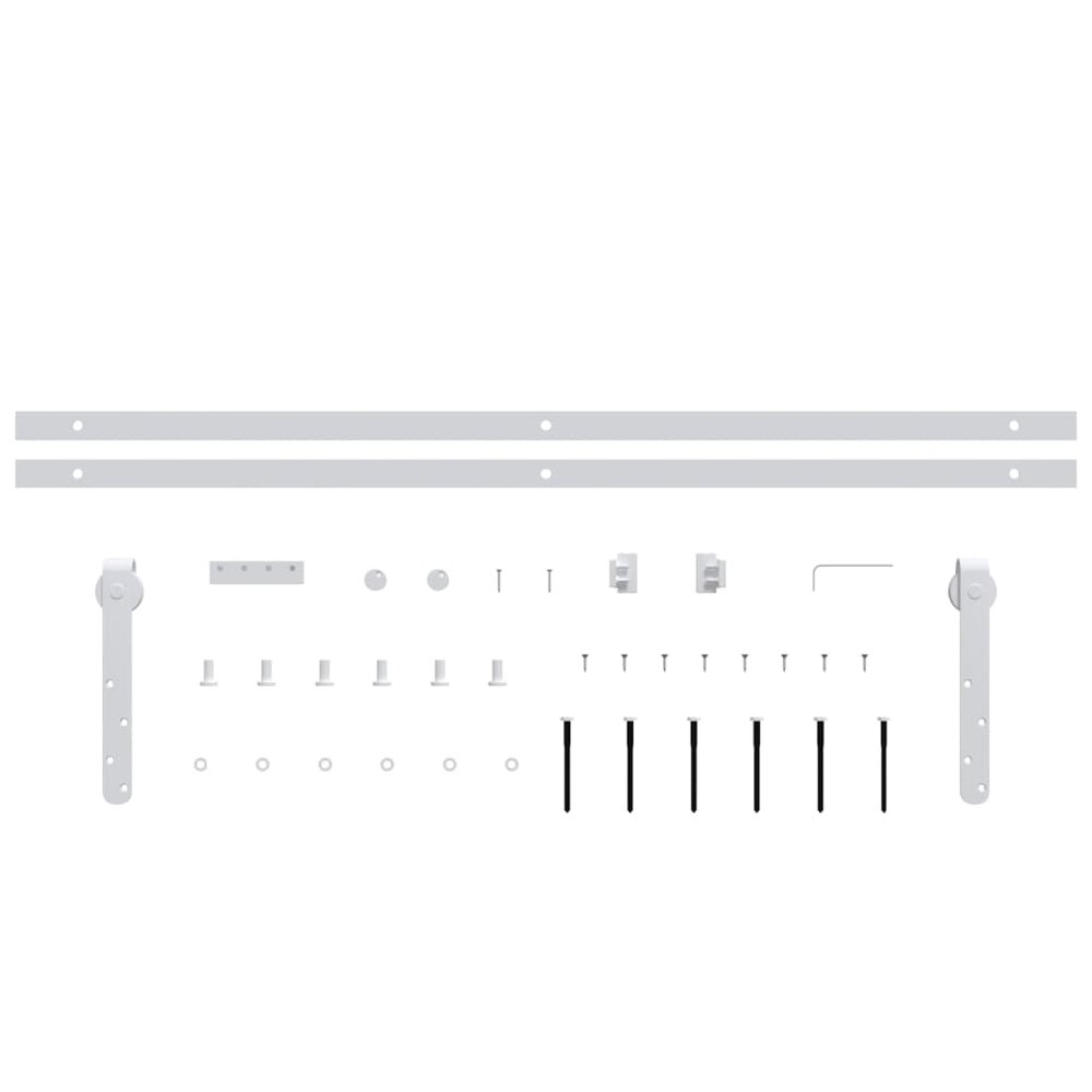 Ophangset voor minischuifdeur 183 cm koolstofstaal wit