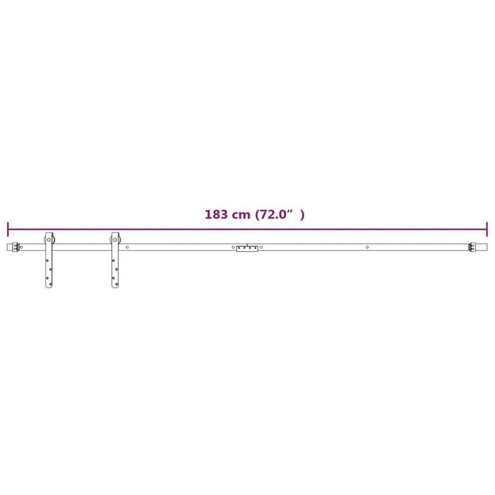 Ophangset voor minischuifdeur 183 cm koolstofstaal wit