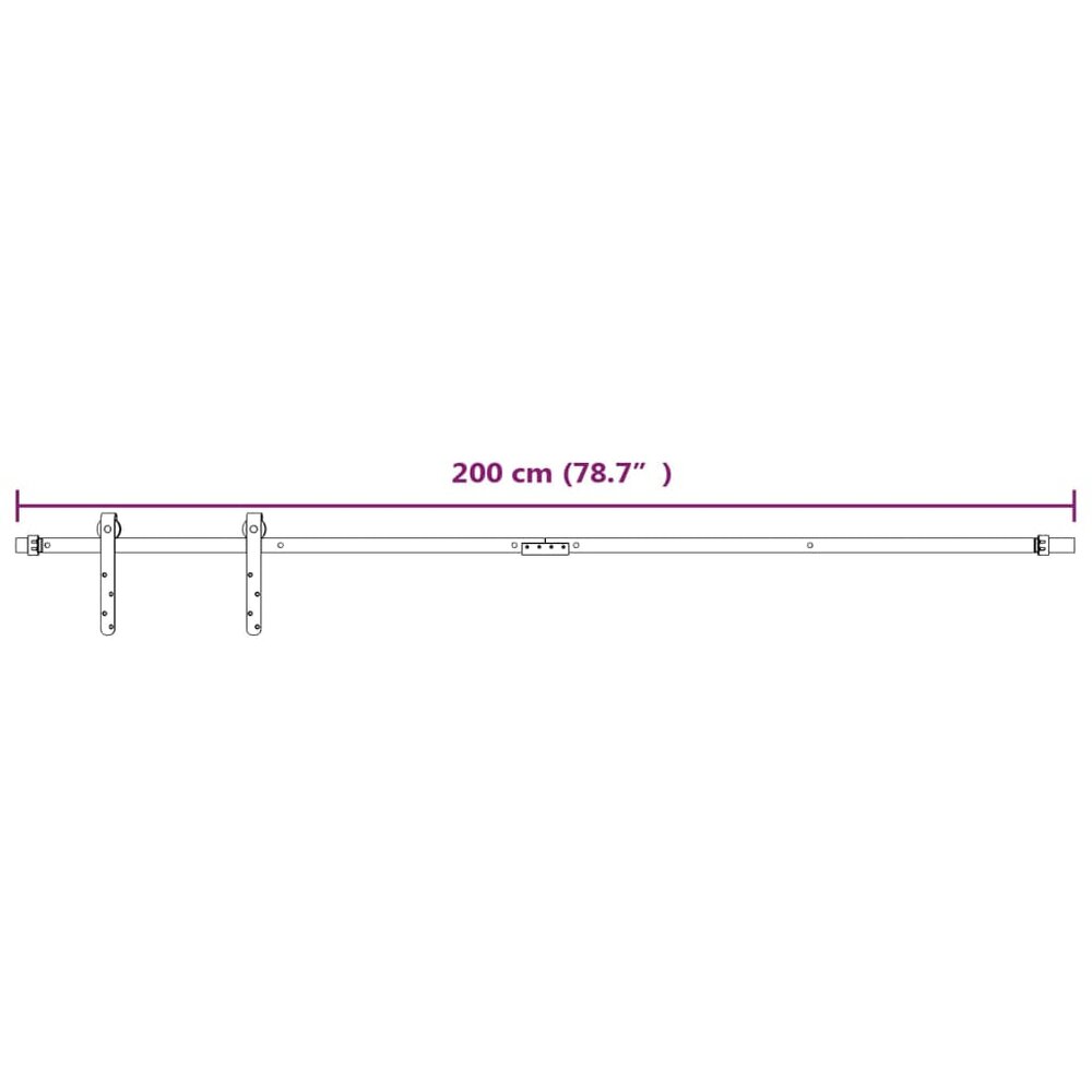 Ophangset voor minischuifdeur 200 cm koolstofstaal wit