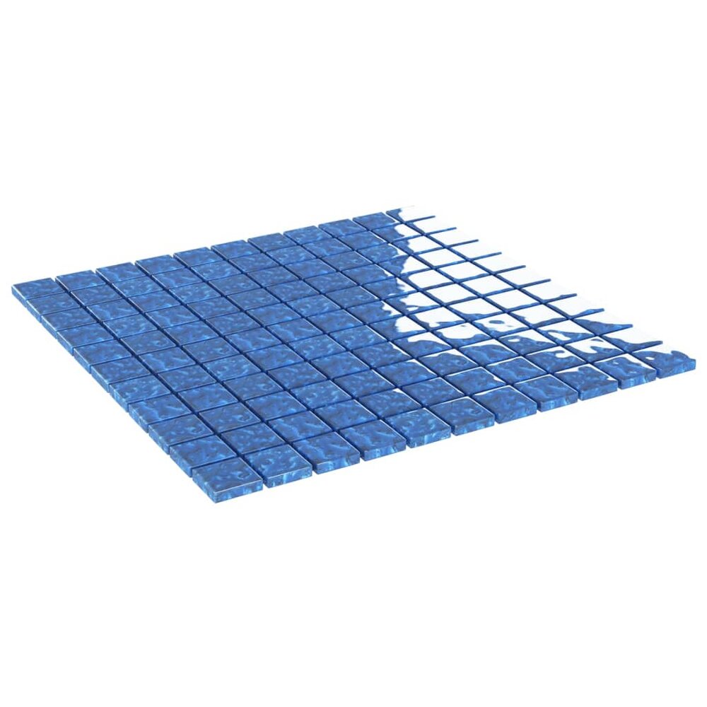 Moza&iuml;ektegels 11 st 30x30 cm glas blauw
