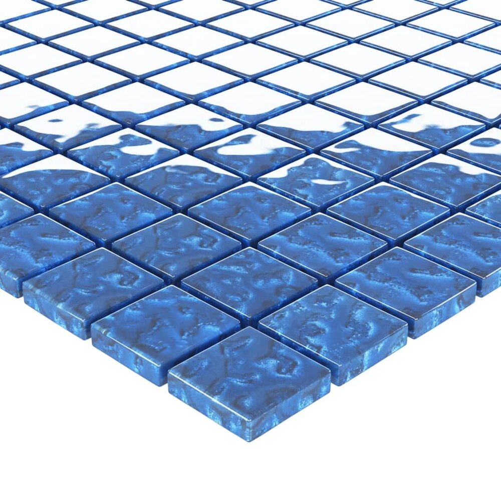 Moza&iuml;ektegels 11 st 30x30 cm glas blauw