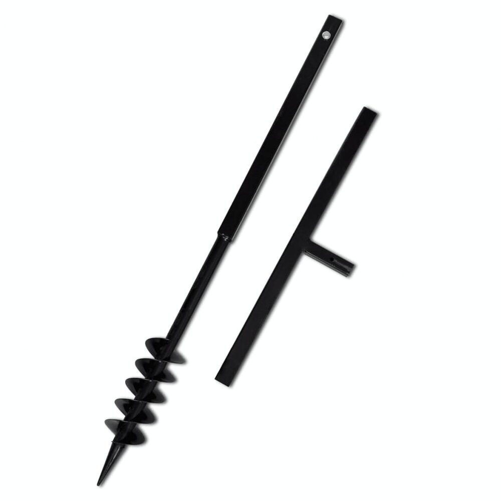 Grondboor met handvat en schroefkop (dubbele schroef) 80 mm (zwart)