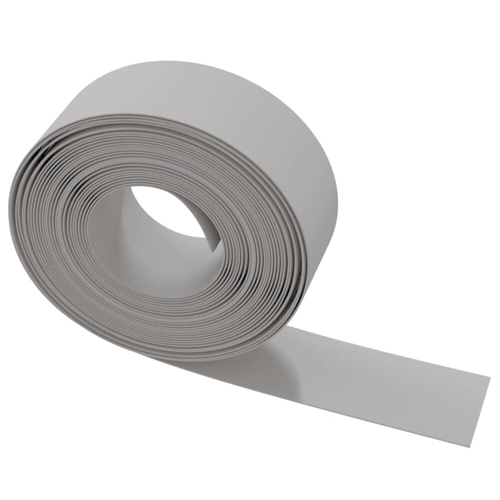 Tuinrand 10 m 20 cm polyetheen grijs