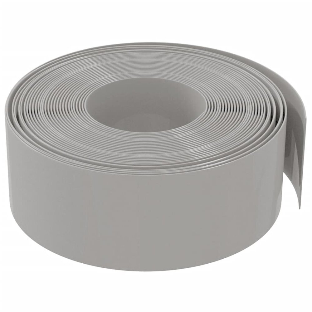 Tuinranden 2 st 10 m 20 cm polyetheen grijs