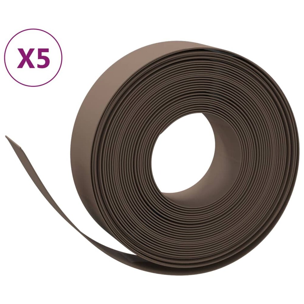 Tuinranden 5 st 10 m 15 cm polyetheen bruin