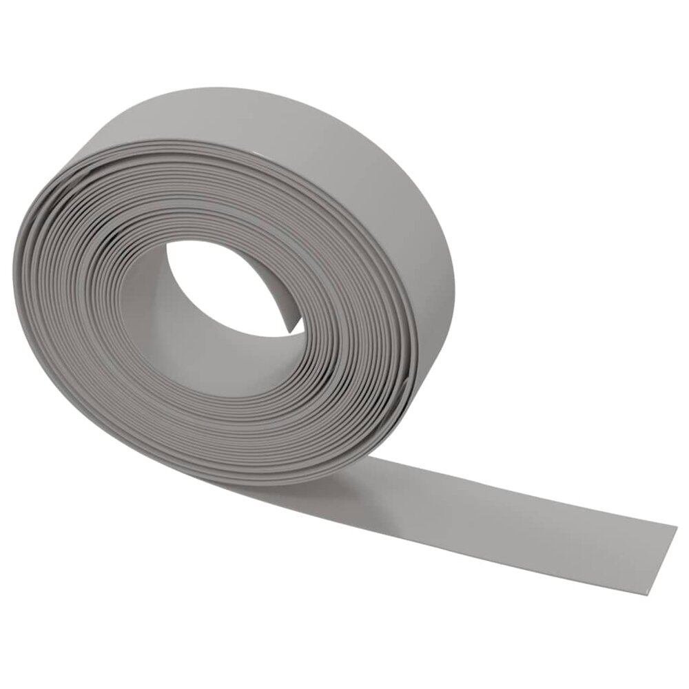 Tuinranden 4 st 10 m 15 cm polyetheen grijs