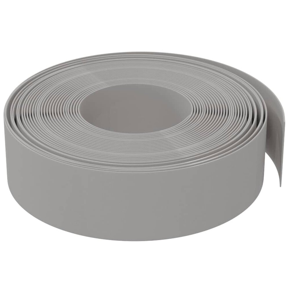 Tuinranden 4 st 10 m 15 cm polyetheen grijs