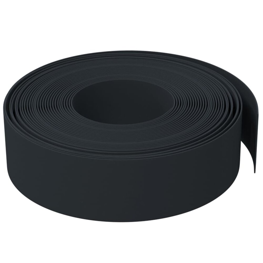 Tuinrand 10 m 15 cm polyetheen zwart