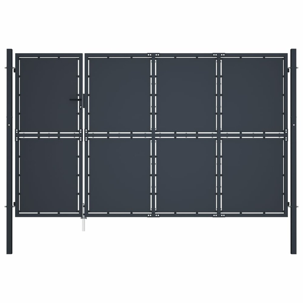 Poort 350x175 cm staal antraciet