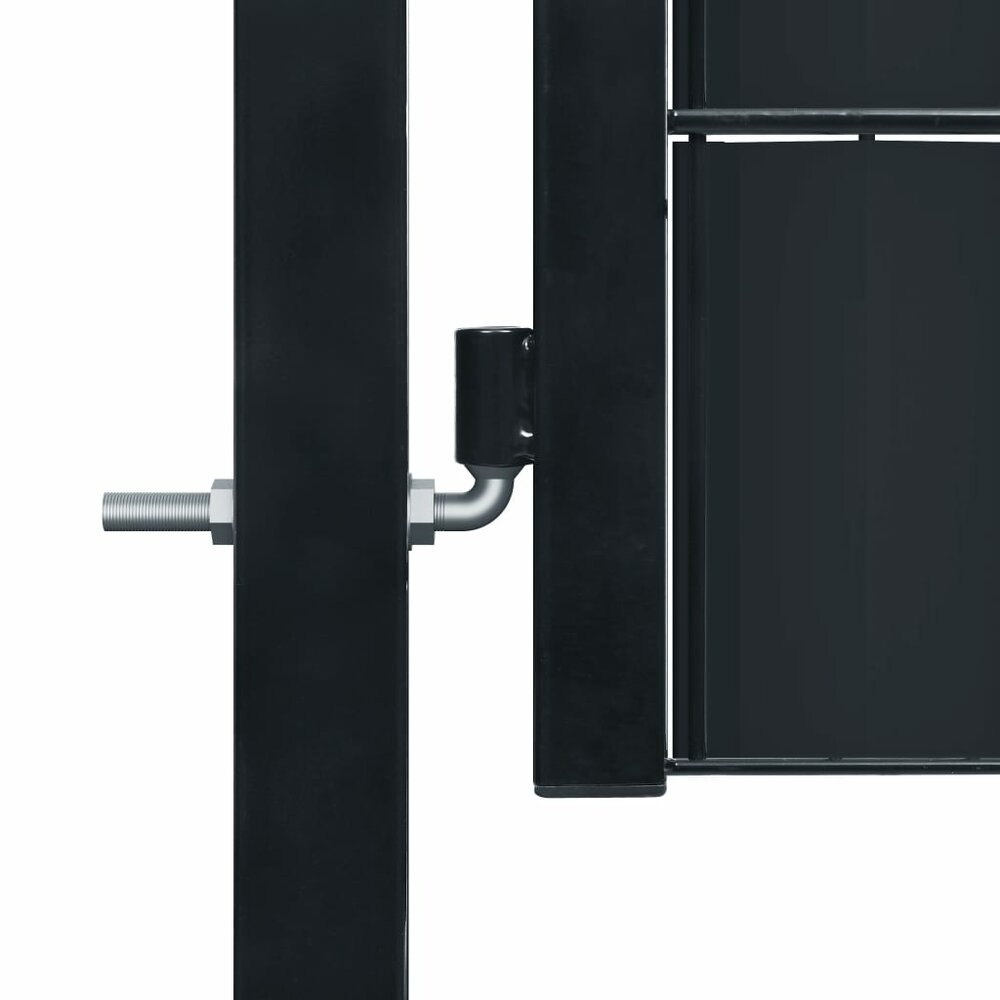 Poort 100x81 cm PVC en staal antracietkleurig
