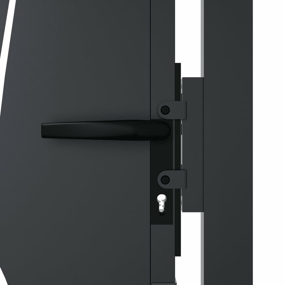 Poort met grasontwerp 105x80 cm staal antracietkleurig