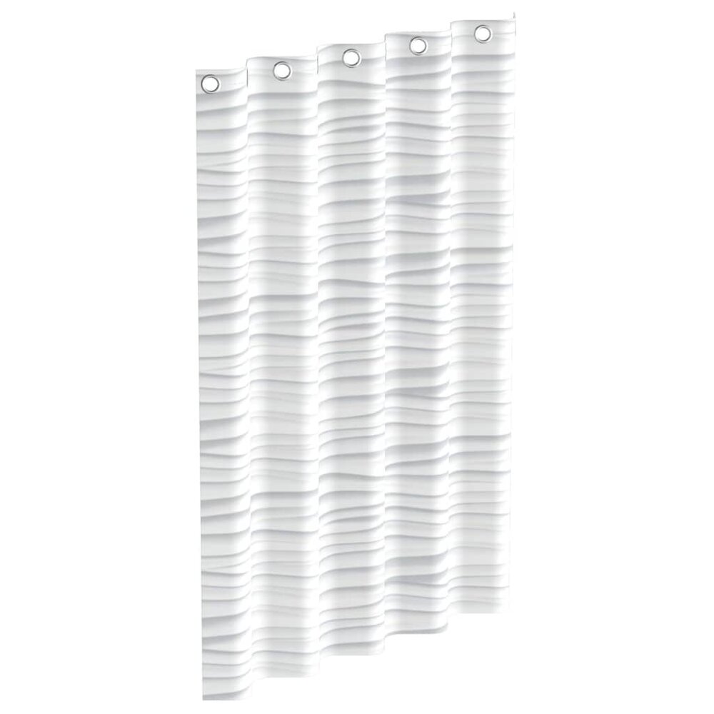 Douchegordijn met golf 200x180x0,2 cm wit