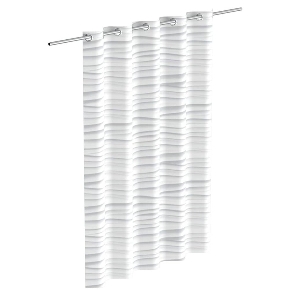 Douchegordijn met golf 200x180x0,2 cm wit