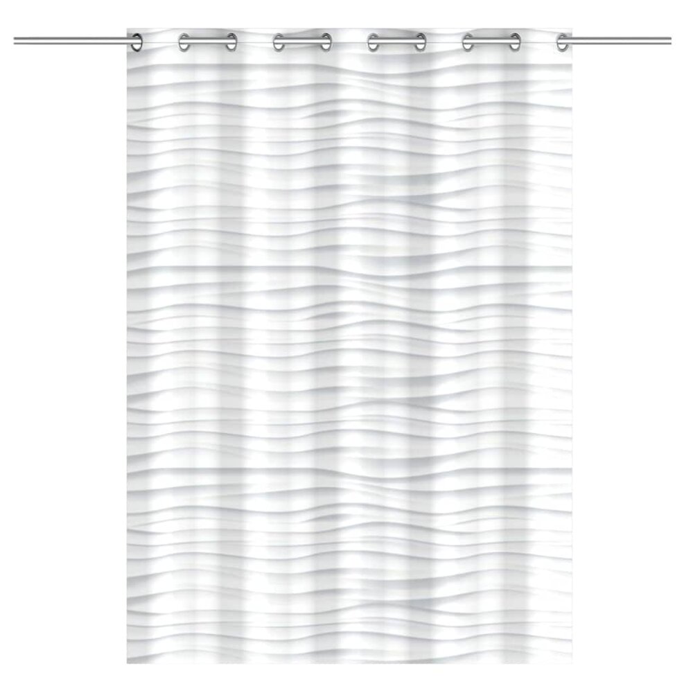Douchegordijn met golf 200x180x0,2 cm wit
