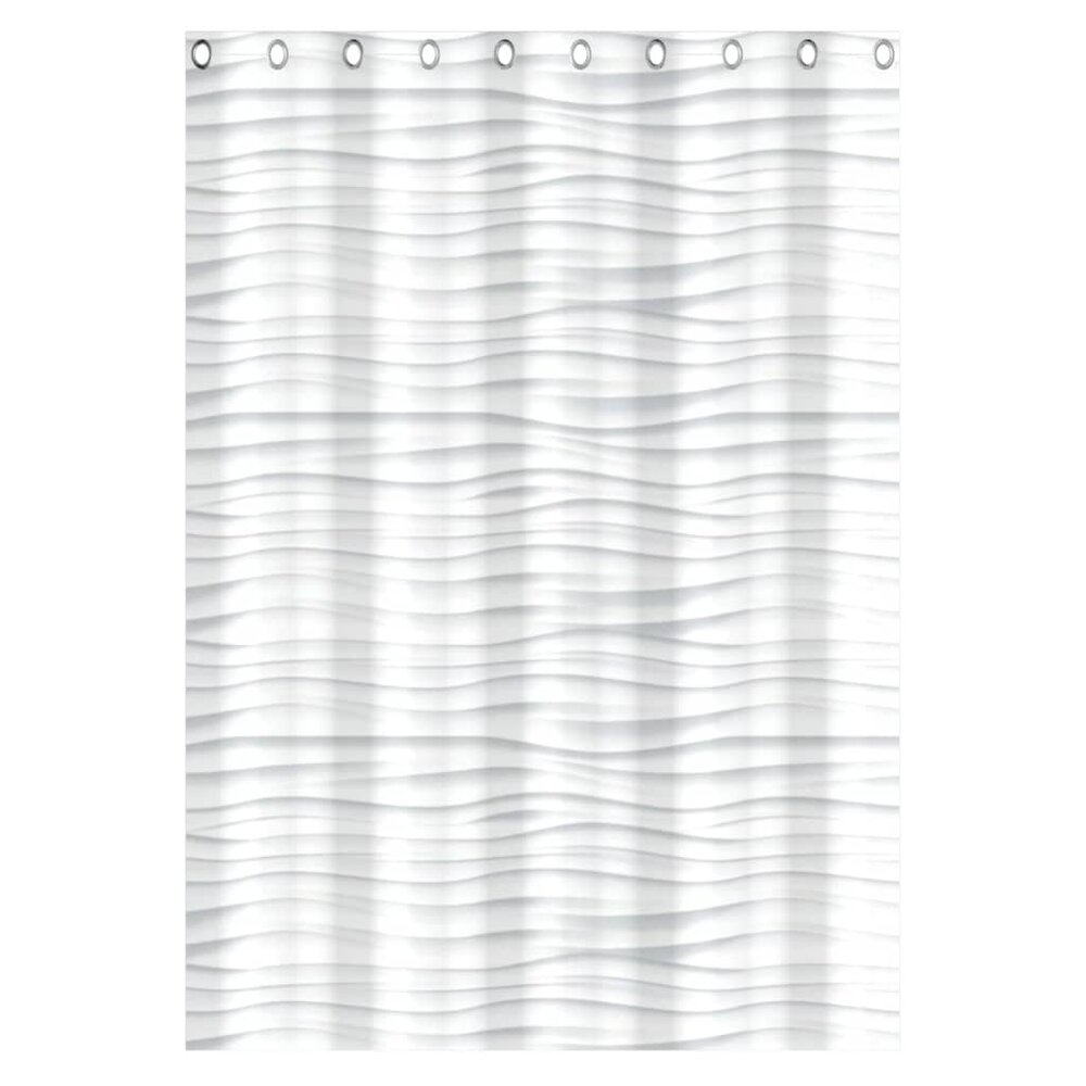 Douchegordijn met golf 200x180x0,2 cm wit