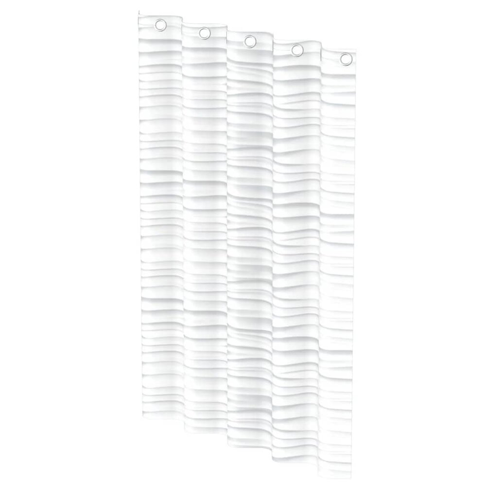 Douchegordijn met golf 200x180x0,2 cm wit