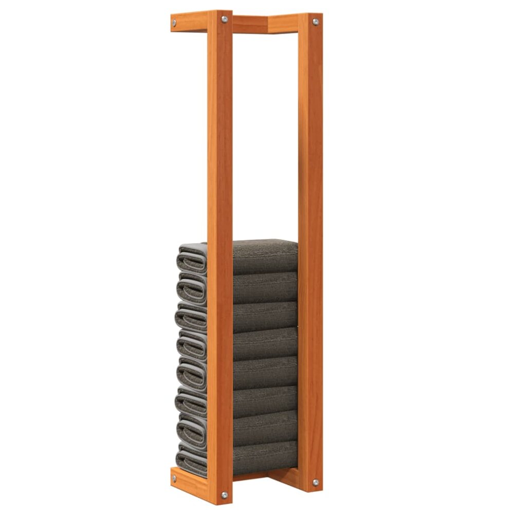 Handdoekenrek 23x18x90 cm massief grenenhout wasbruin