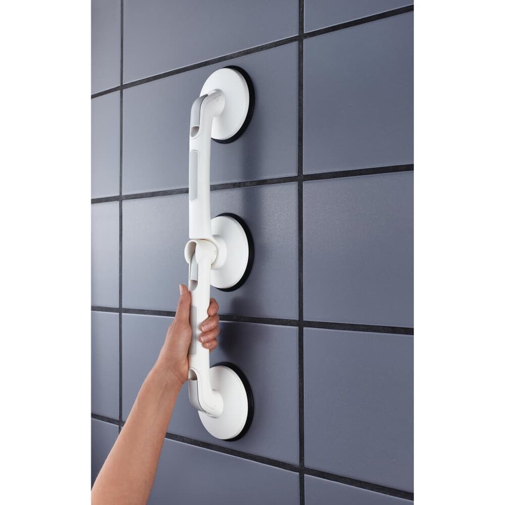 Wandbeugel met zuignappen gebogen Premium wit