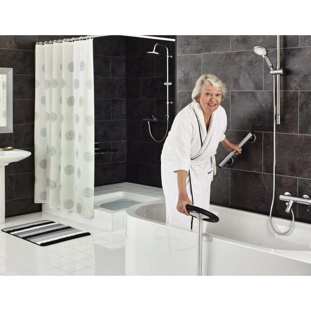 Badkamer handgreep Premium 60 cm aluminium zilverkleurig