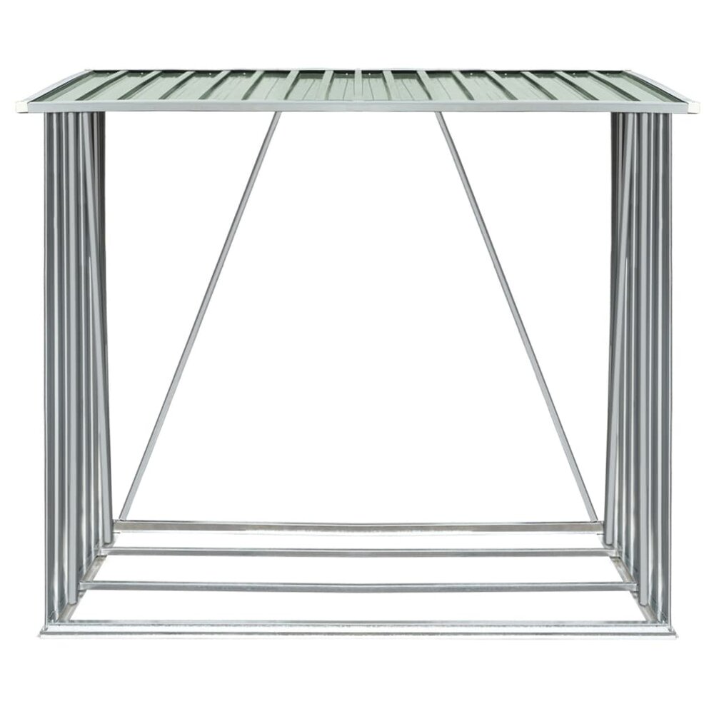 Haardhoutschuur 163x83x154 cm gegalvaniseerd staal groen
