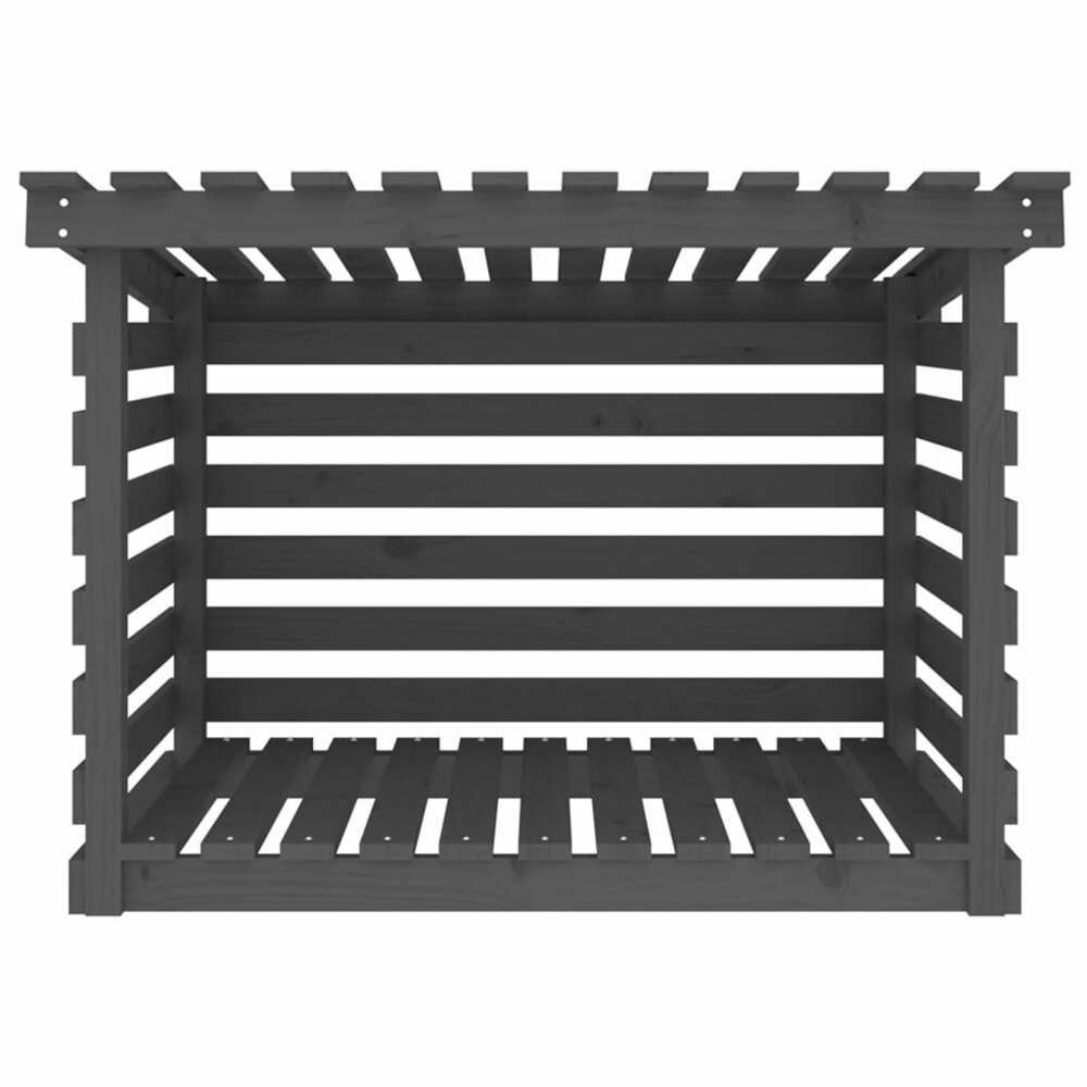 Haardhoutrek 108x73x79 cm massief grenenhout grijs
