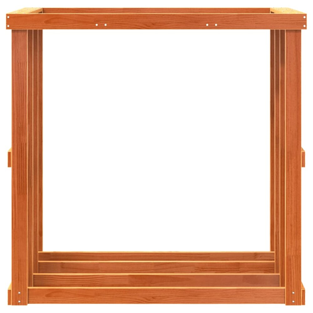 Houtblokhouder 108x52x106 cm massief grenenhout wasbruin