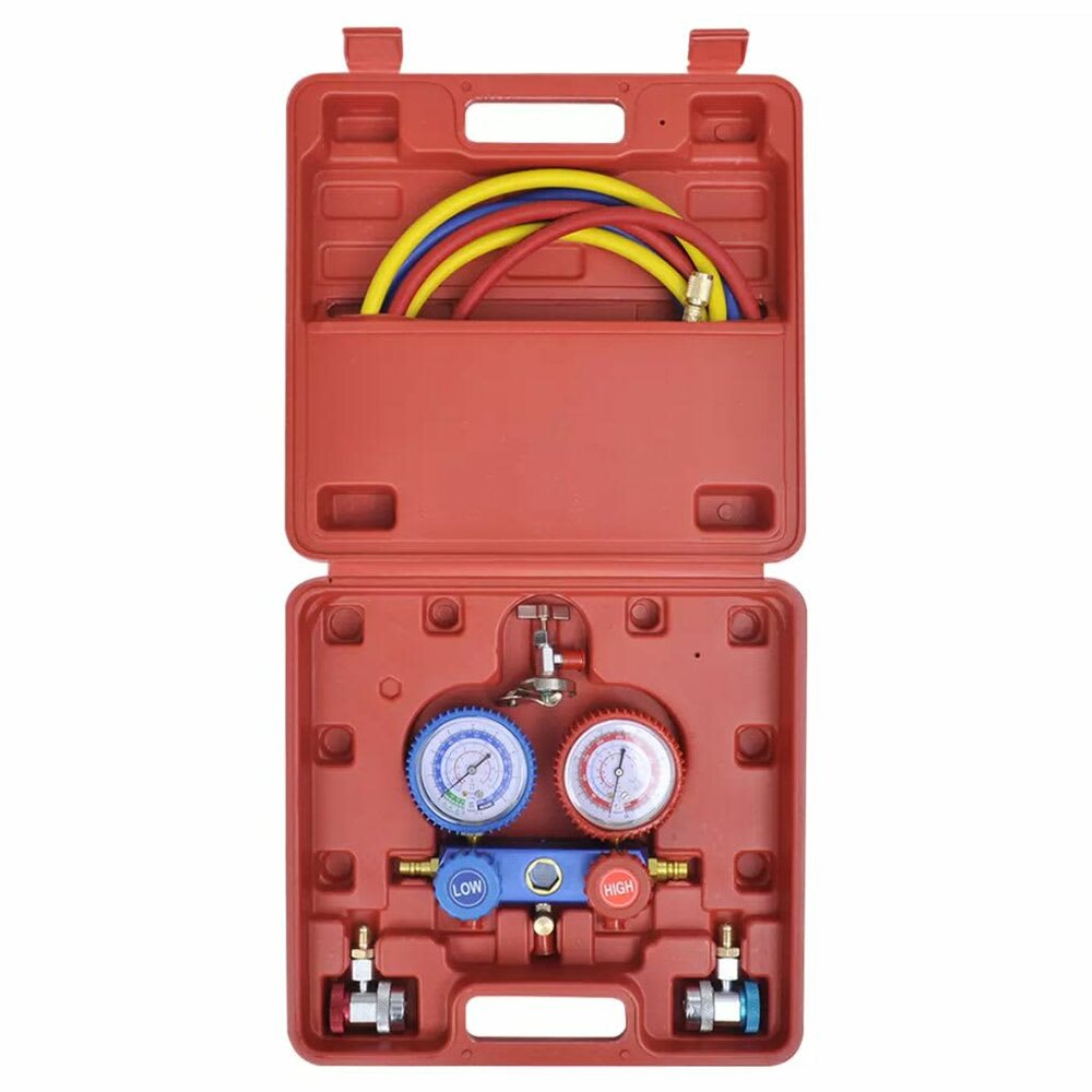 Vacu&uuml;mpomp 100 L/min met 2-voudige manometerset