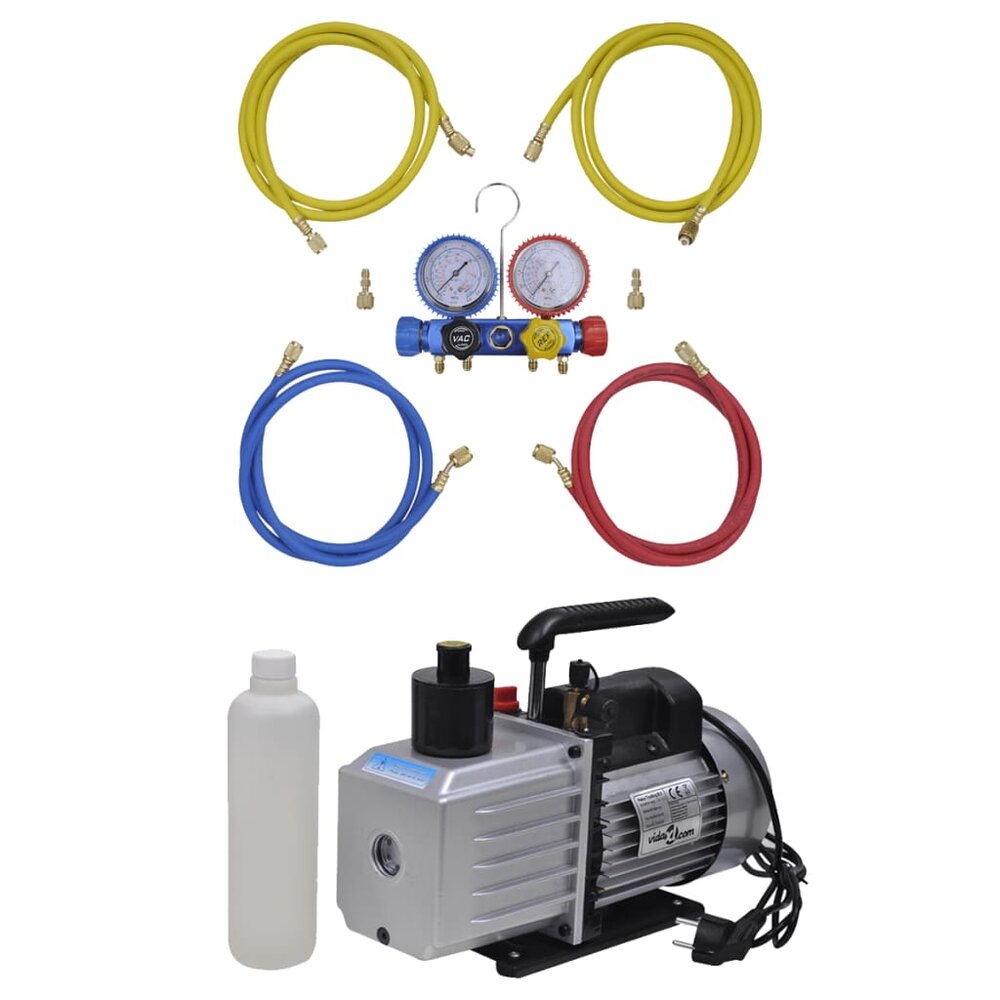 Vacu&uuml;mpomp 100 L/min met 4-voudige manometerset