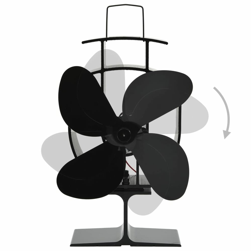 Kachelventilator met 4 vinnen zwart