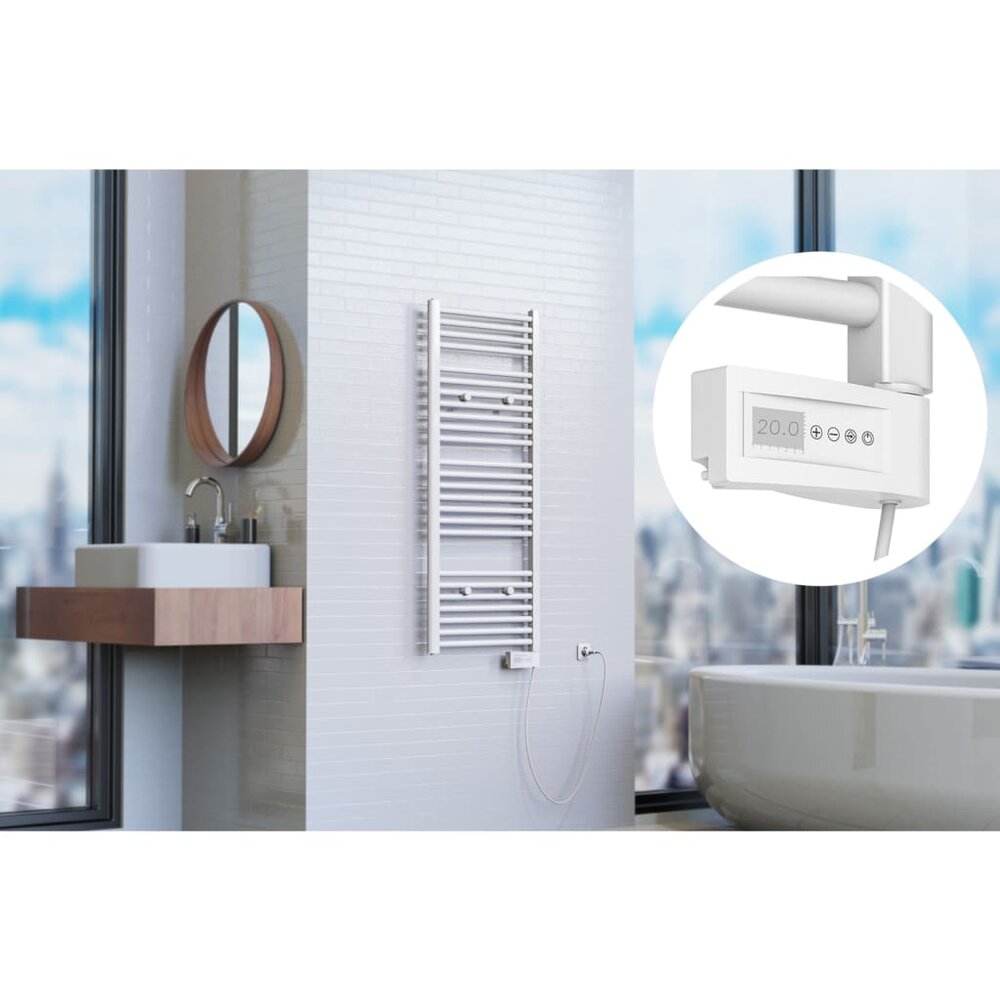 Badkamerradiator met timer 120x50x15 cm wit
