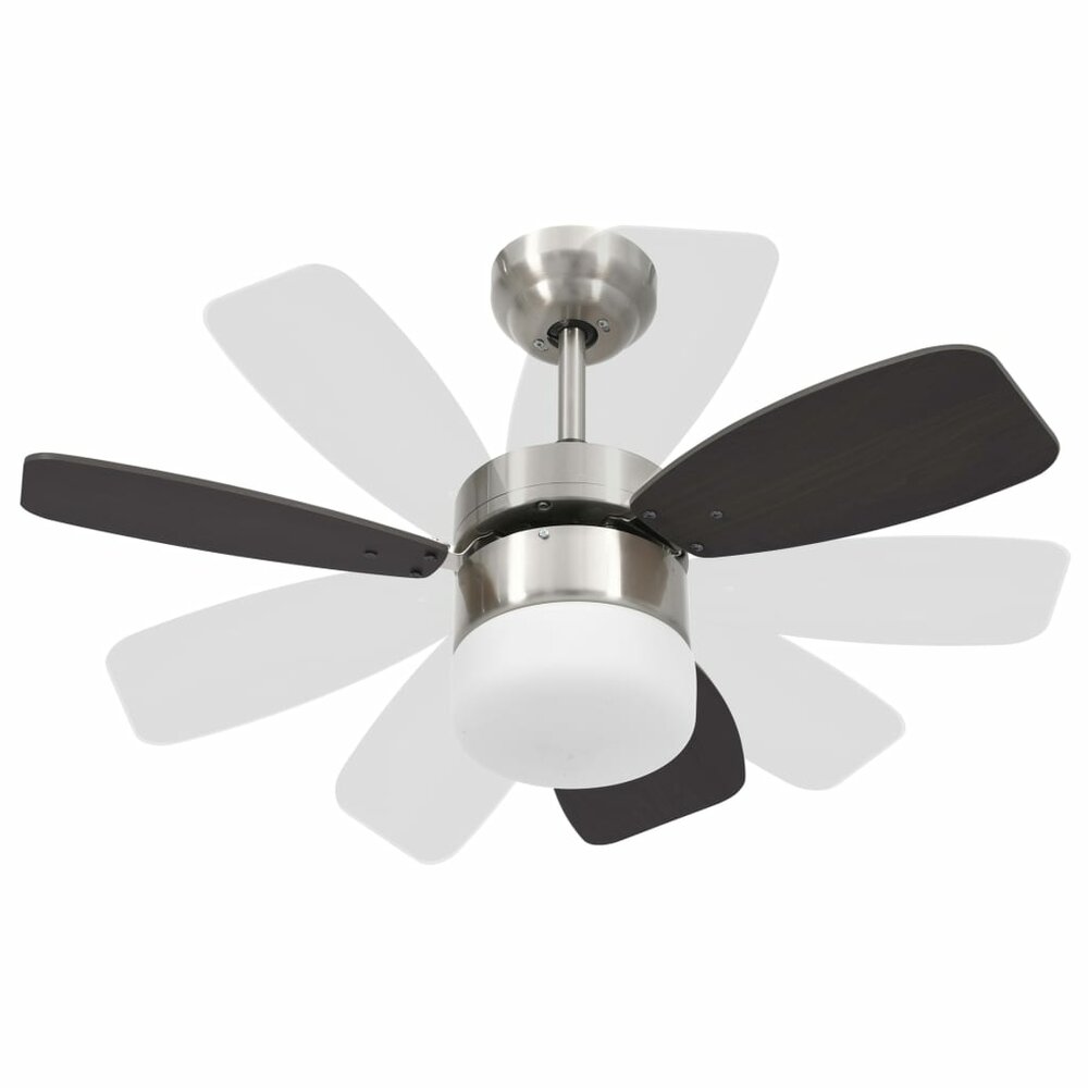 Plafondventilator met lamp afstandsbediening 76 cm donkerbruin