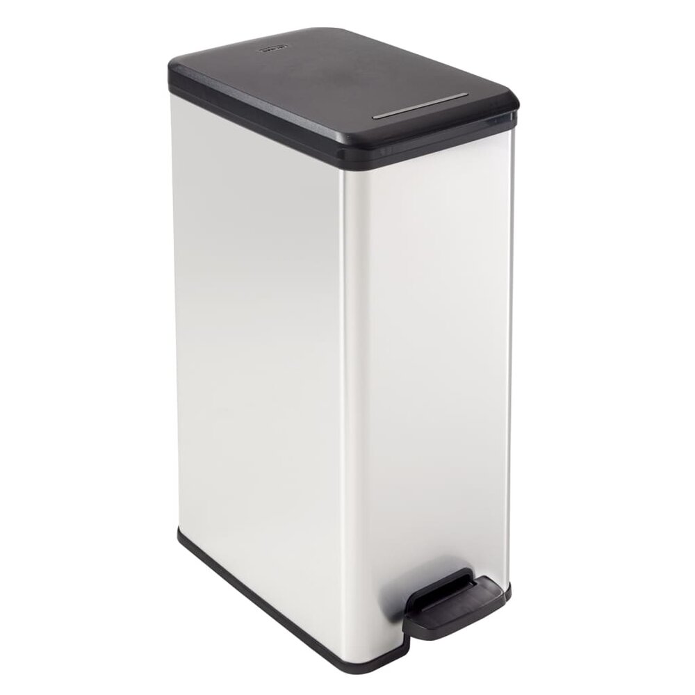 Pedaalemmer Deco smal 40 L zilverkleurig