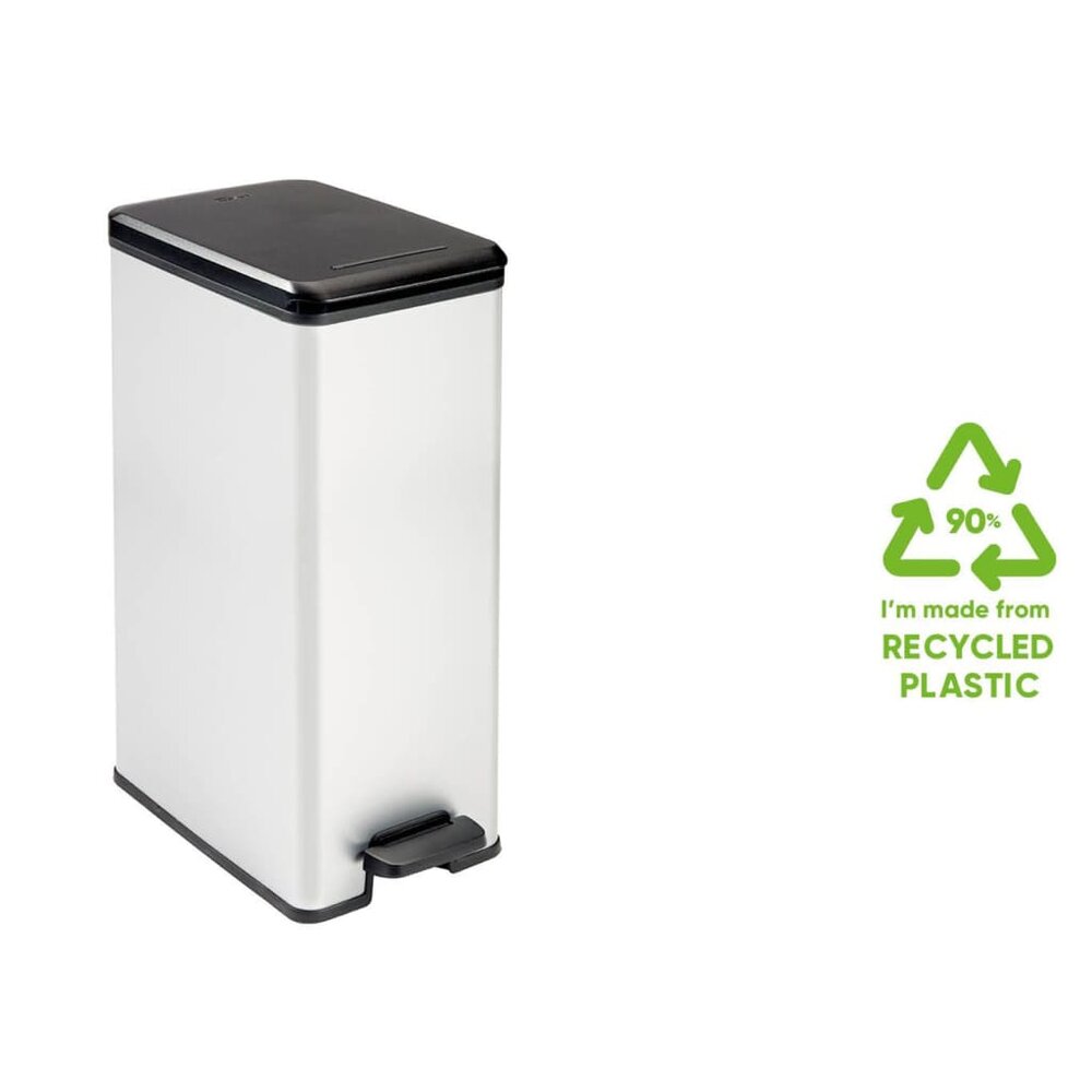 Pedaalemmer Deco smal 40 L zilverkleurig