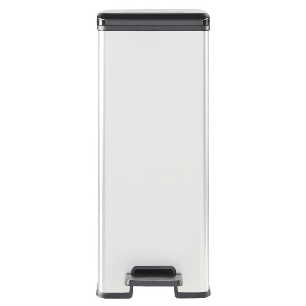 Pedaalemmer Deco smal 40 L zilverkleurig