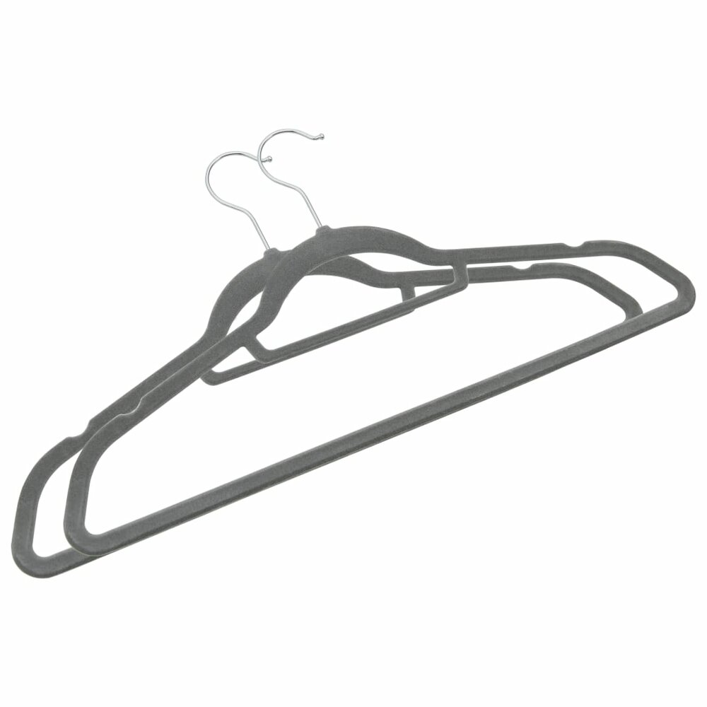 100-delige Kledinghangerset anti-slip fluweel grijs