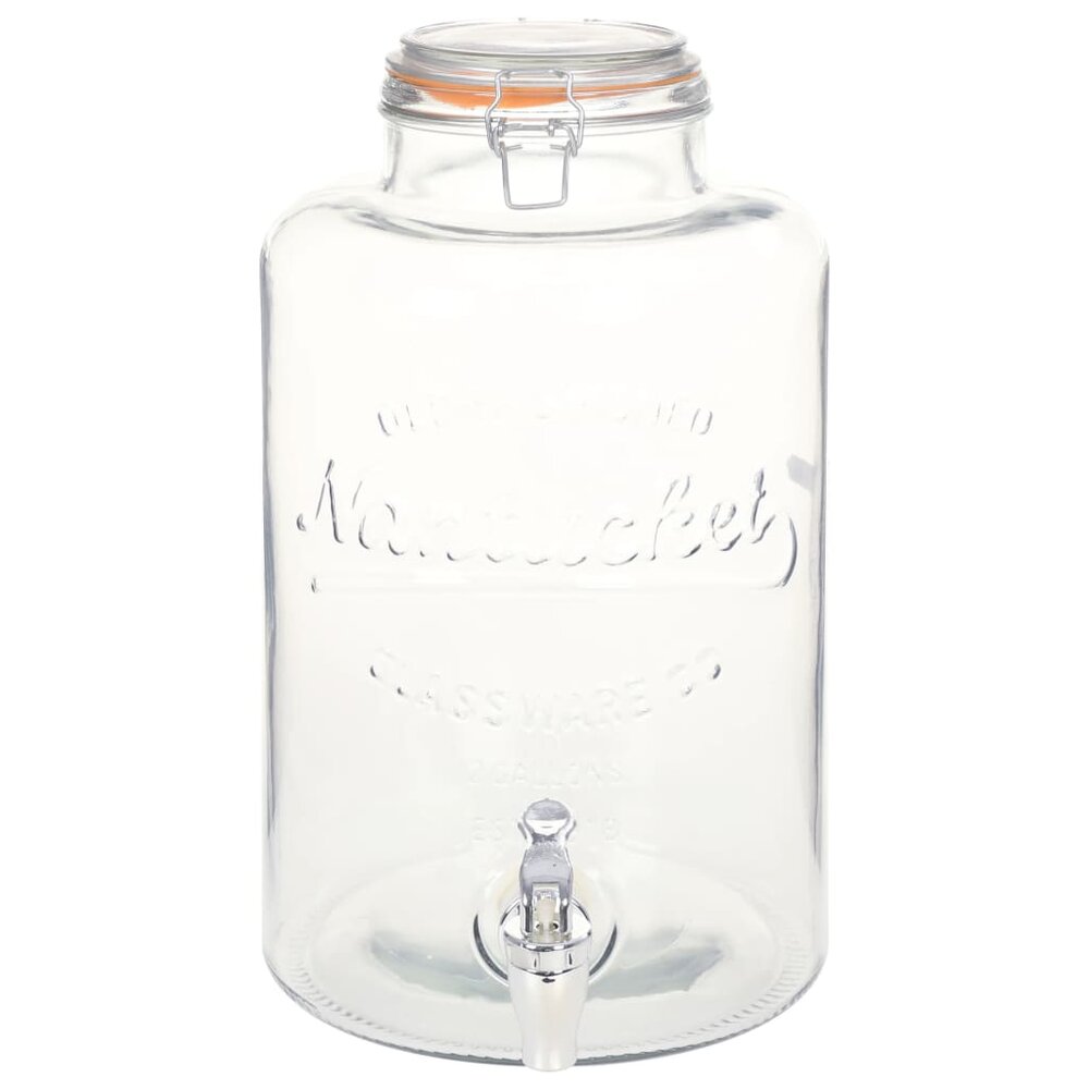 Waterdispenser XXL met kraan 8 L glas transparant