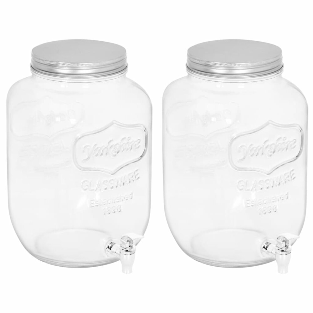 Drankdispensers 2 st 8050 ml glas
