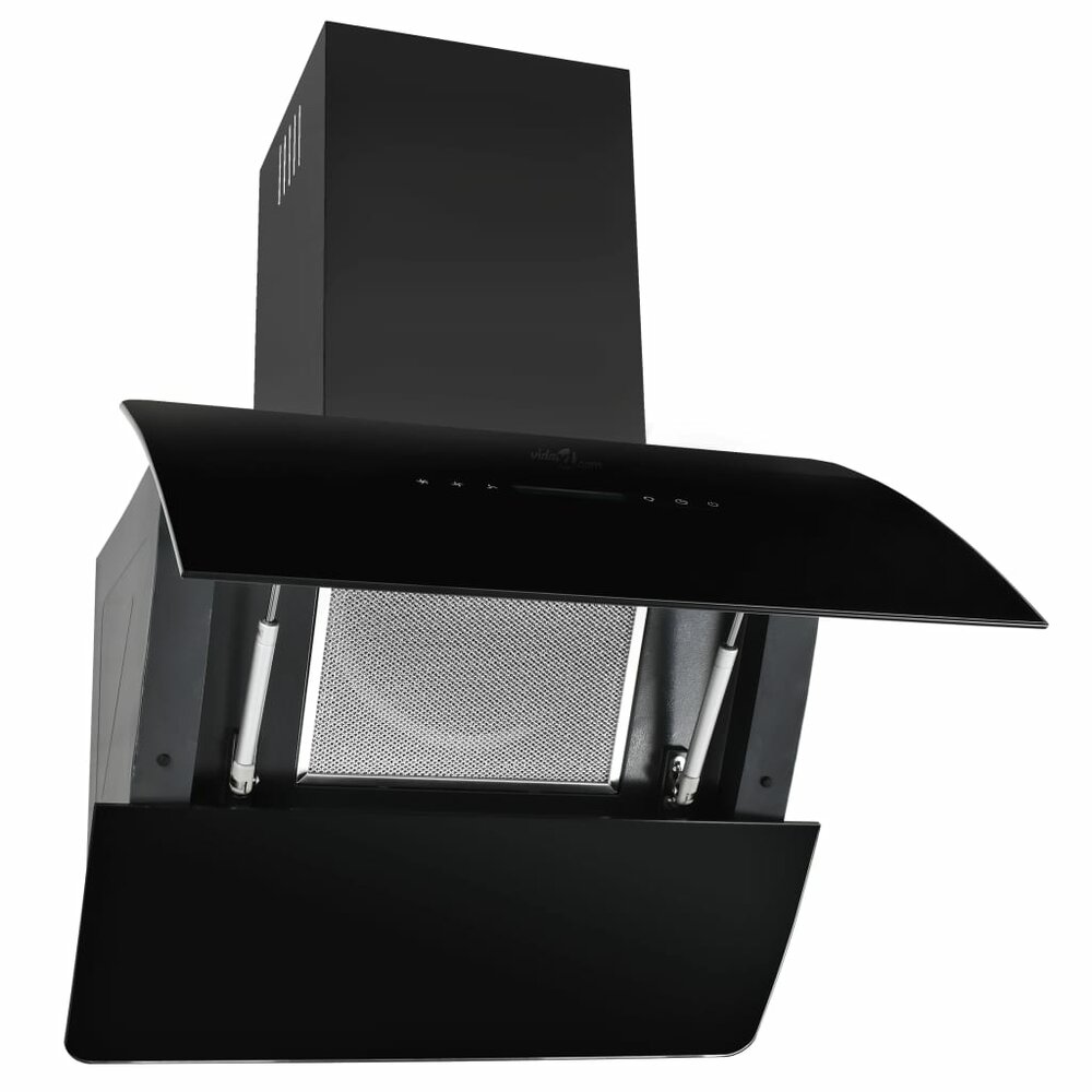 Wandafzuigkap 756 m&sup3;/u 60 cm roestvrij staal zwart