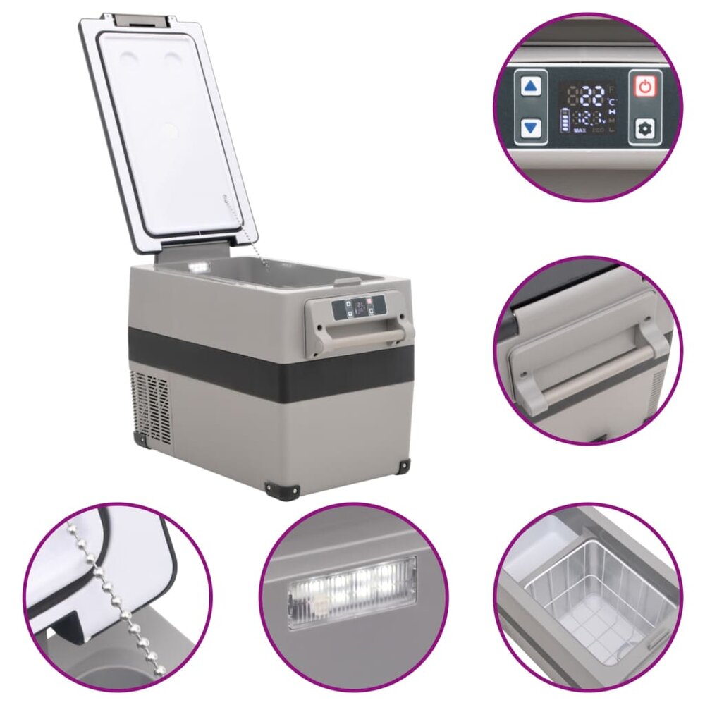 Koelbox met handvat 35 L PP &amp; PE zwart en wit