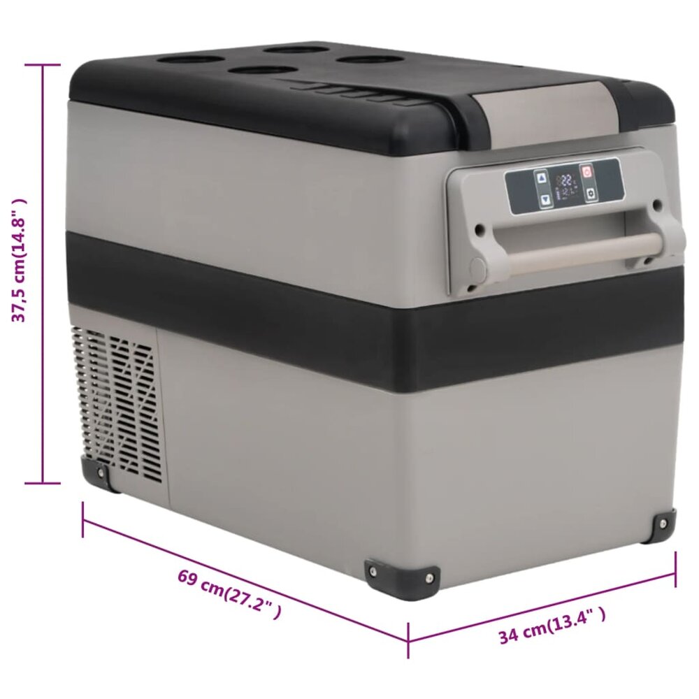 Koelbox met handvat 35 L PP &amp; PE zwart en wit