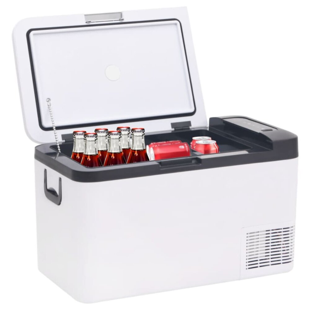 Koelbox met handvat 18 L PP &amp; PE zwart en wit