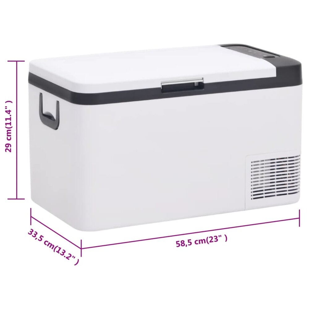 Koelbox met handvat 18 L PP &amp; PE zwart en wit