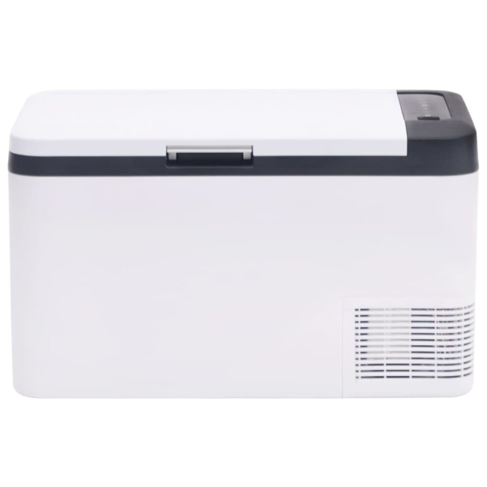 Koelbox met handvat en adapter 25 L PP &amp; PE zwart en wit